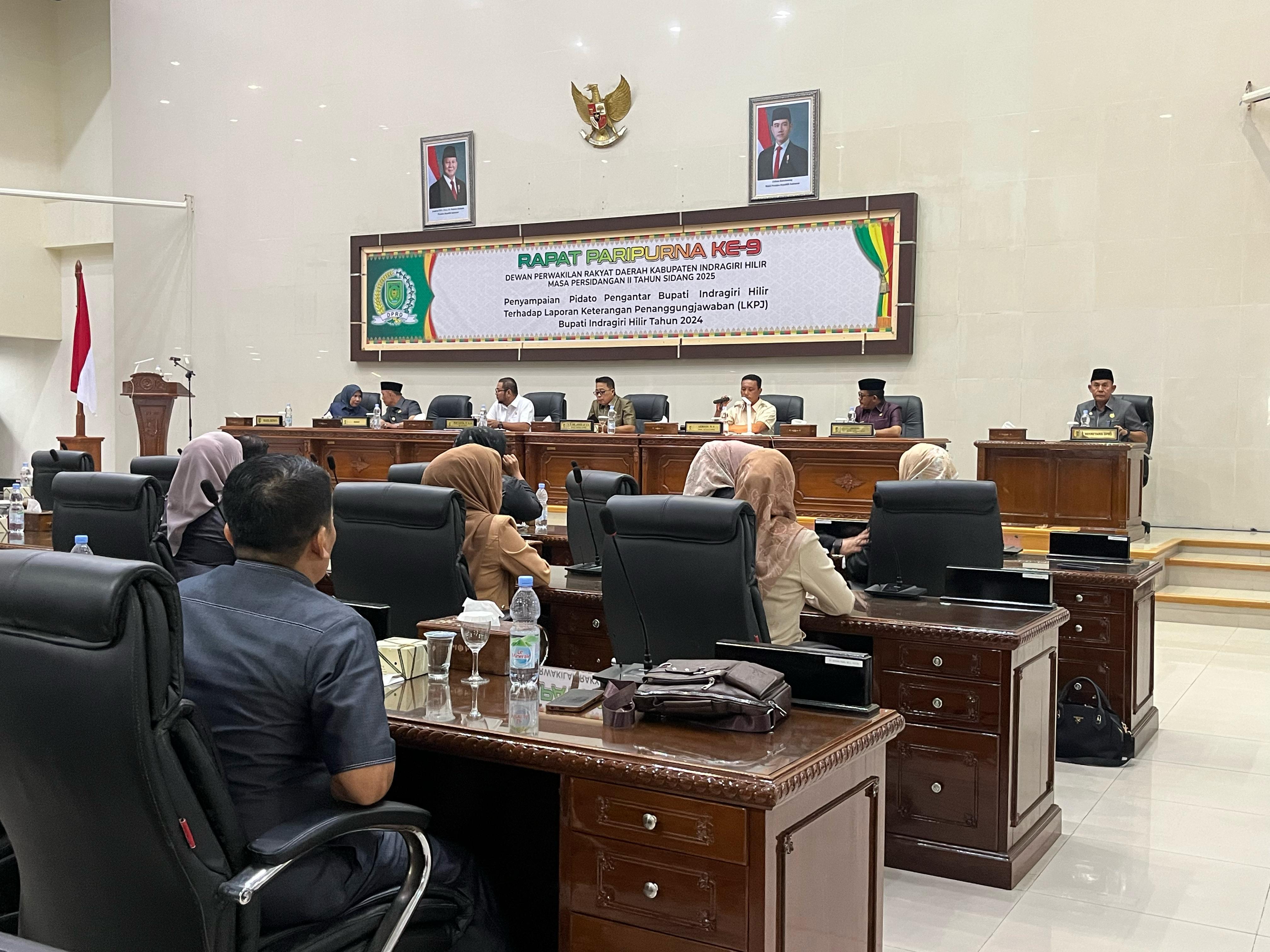 DPRD Inhil Gelar Paripurna ke-9, Fokus Evaluasi Kinerja Pemkab Melalui LKPJ Bupati