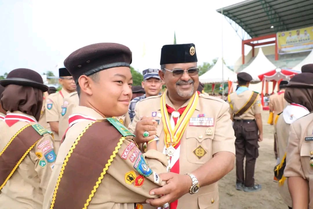 Bupati Karimun Dr H Aunur Rafiq S.Sos M.Si Memimpin Langsung Upacara Memperingati Hari Pramuka Ke-62 Tahun 2023